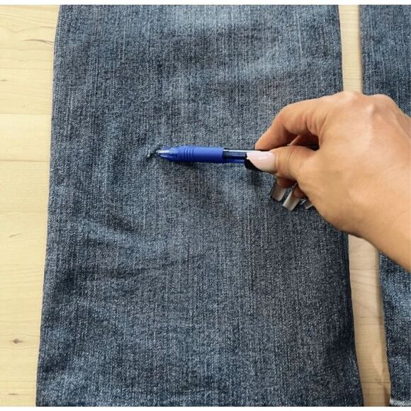 Poetic Justice Shaw Boyfriend Women Straight Jeans 30/32 Blue Stretch Studded - Picture 10 of 15